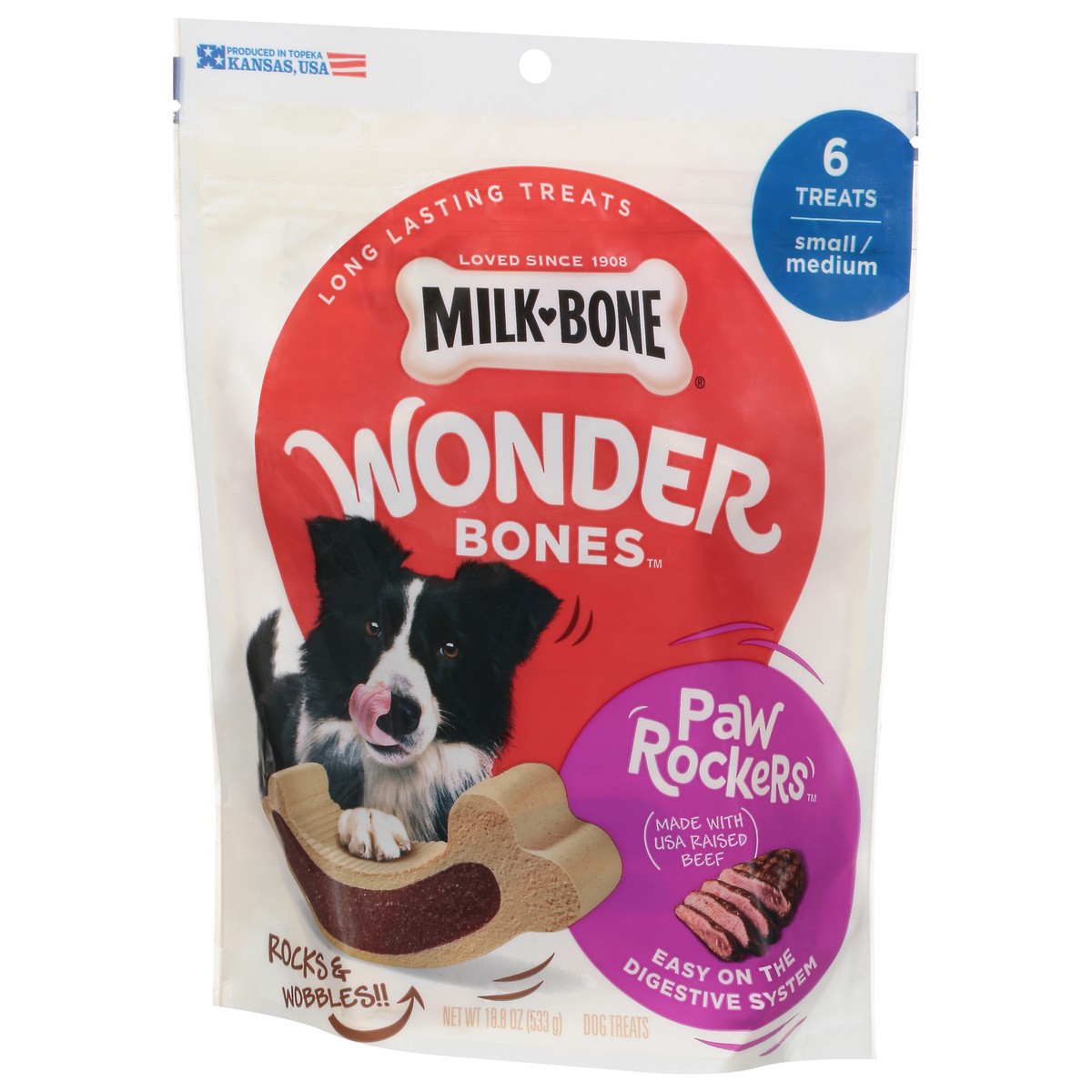 slide 3 of 9, Milk-Bone Wonder Bones Paw Rockers Dog Treats Small/Medium 6 ea, 6 ct