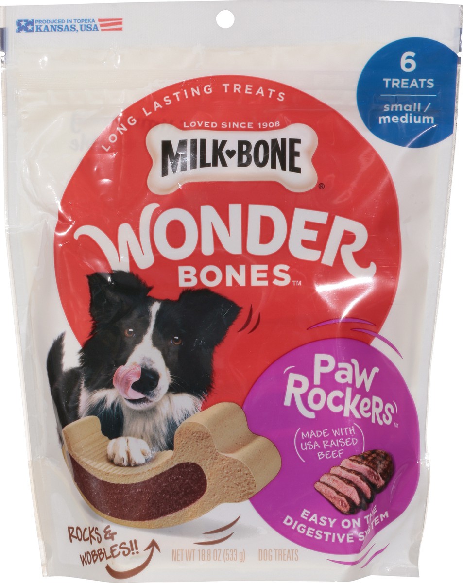 slide 6 of 9, Milk-Bone Wonder Bones Paw Rockers Dog Treats Small/Medium 6 ea, 6 ct