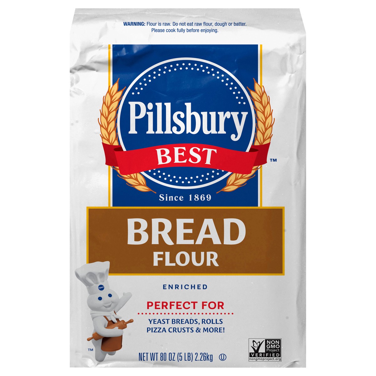 slide 1 of 11, Pillsbury Best Bread Flour, 5 Lb Bag, 80 oz