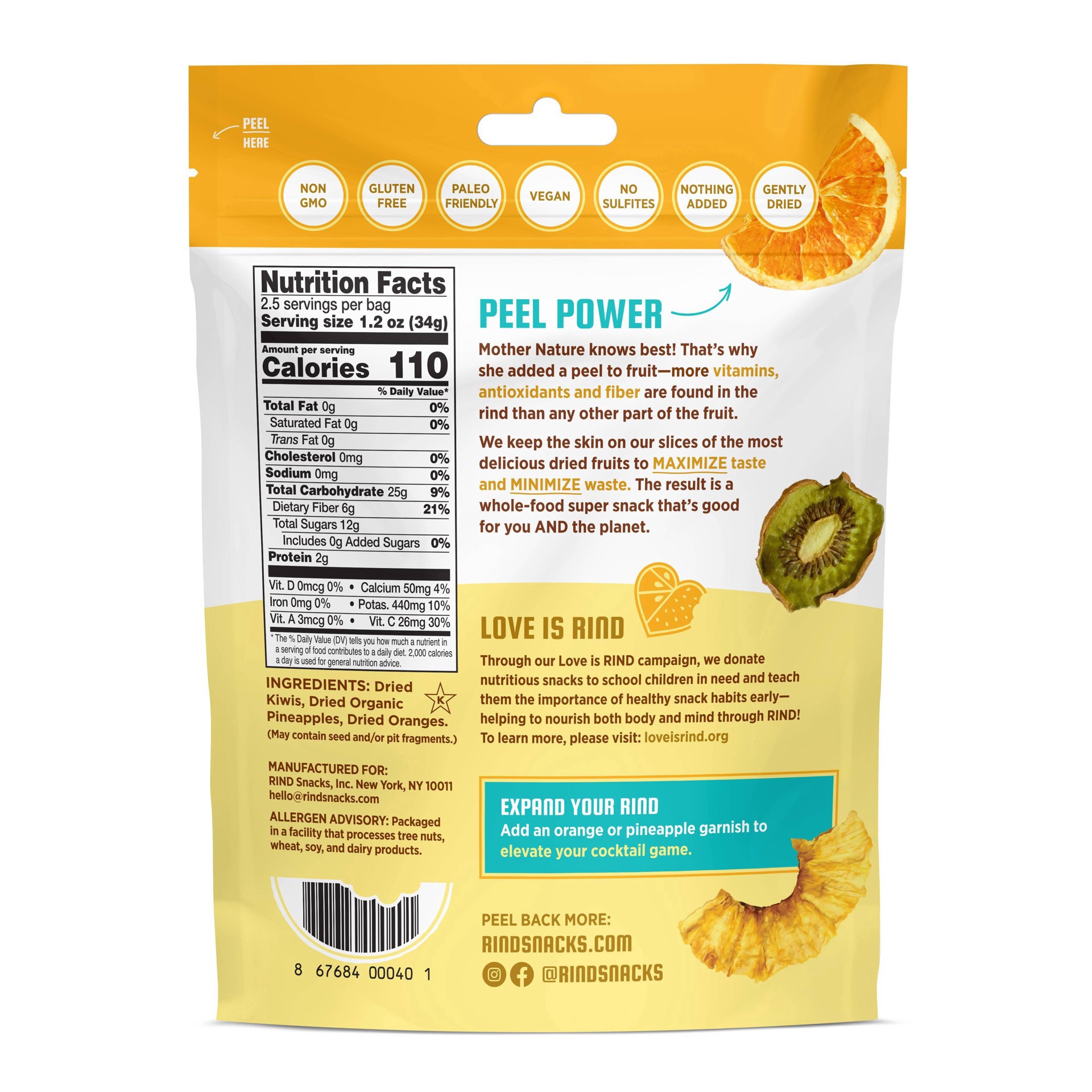 slide 9 of 11, RIND Skin-On Tropical Dried Fruit 3 oz, 3 oz