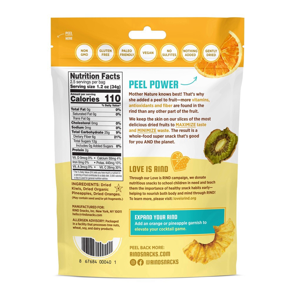 slide 6 of 11, RIND Skin-On Tropical Dried Fruit 3 oz, 3 oz