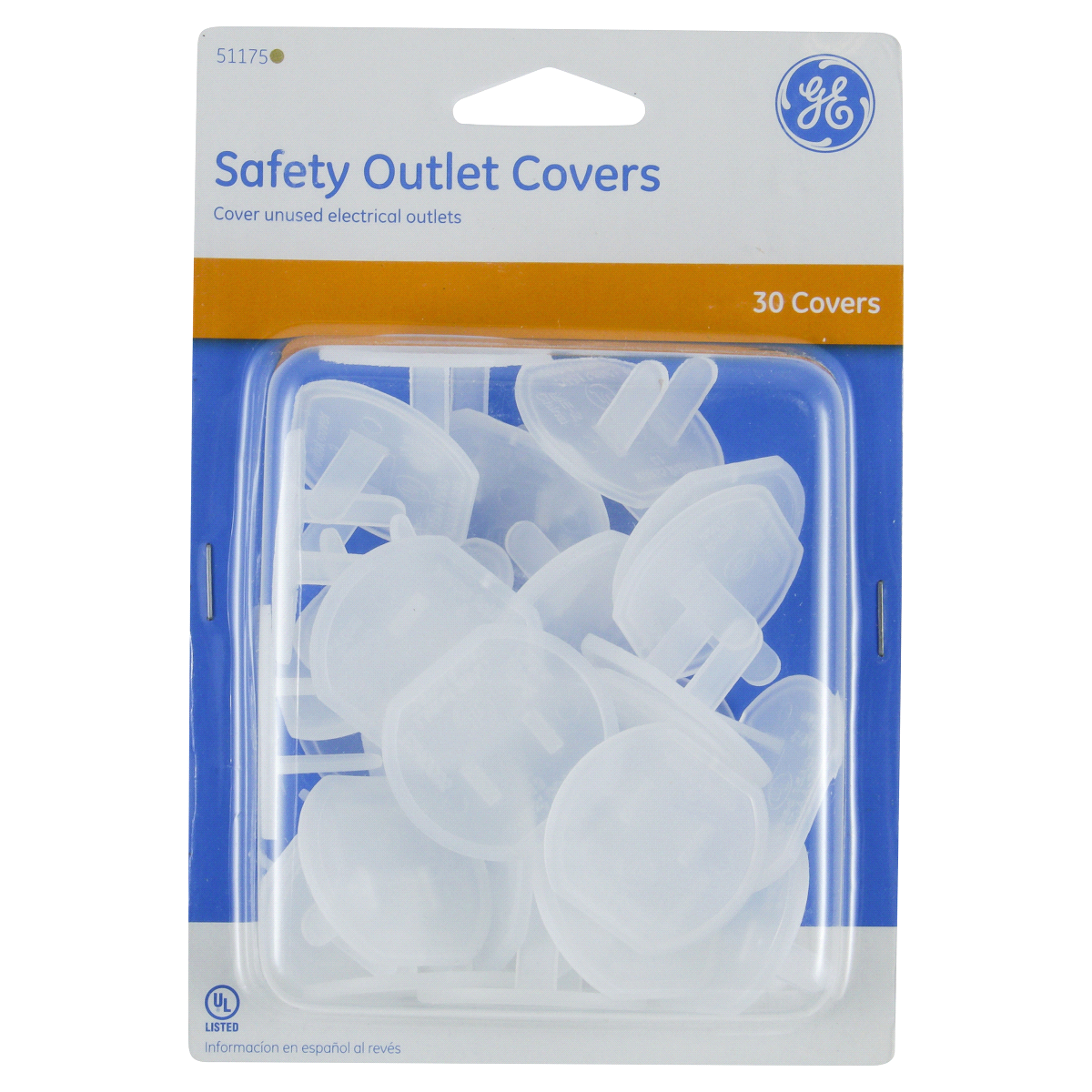 slide 1 of 2, GE Outlet Safety Covers, Clear, 30 ct