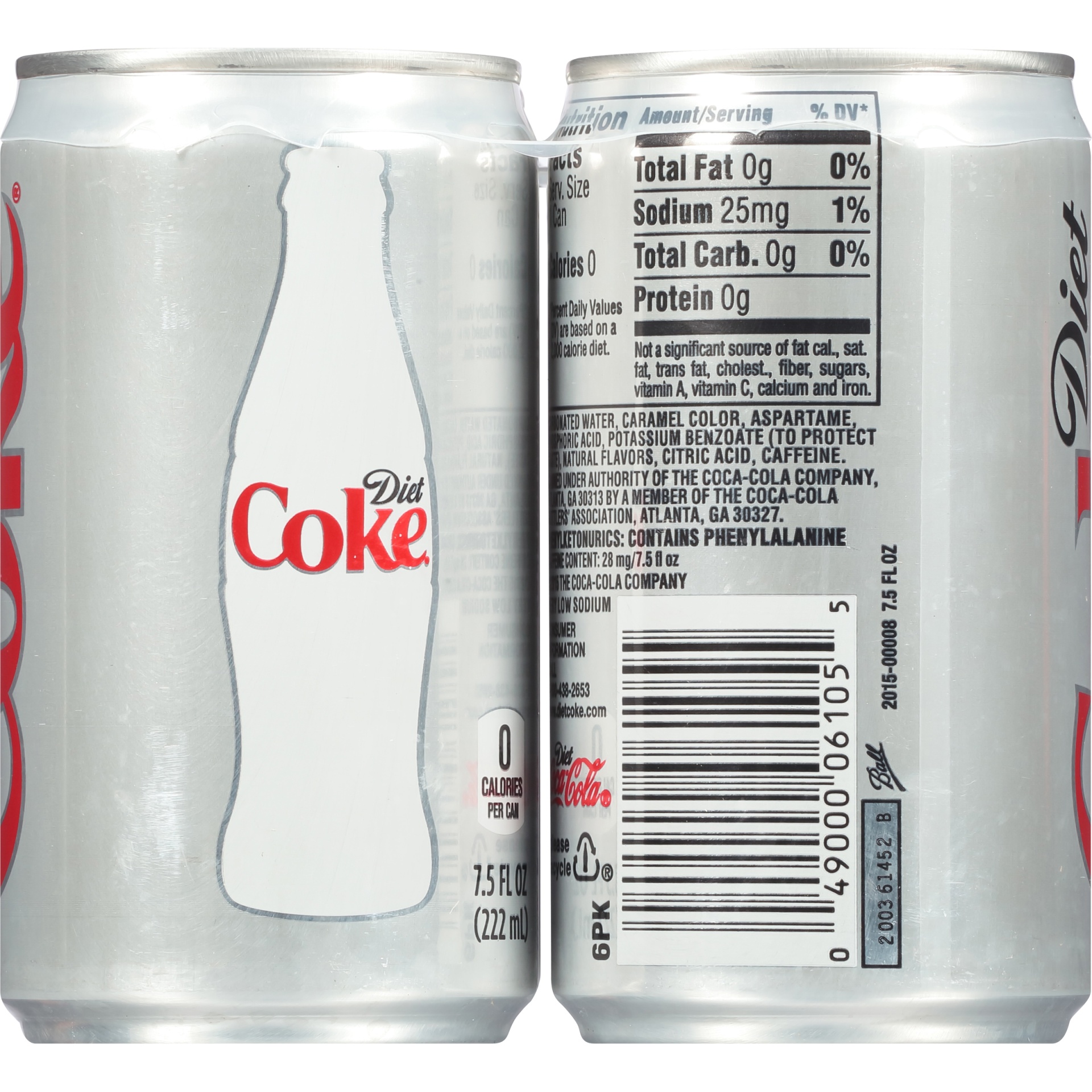 slide 5 of 8, Diet Coke - 6pk/7.5 fl oz Mini-Cans, 6 ct; 7.5 fl oz