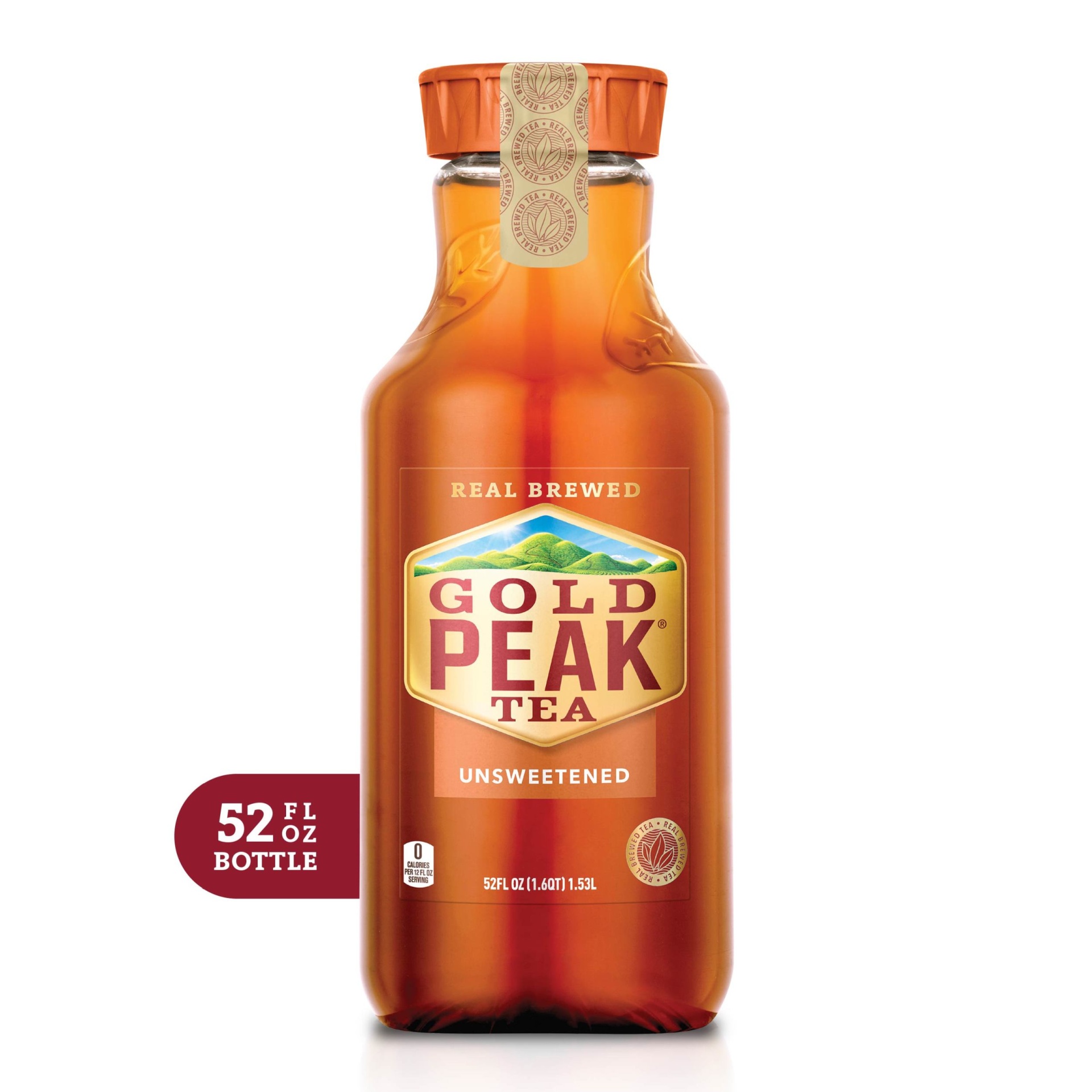 slide 1 of 2, Gold Peak Peach Flavored Iced Tea Drink, 52 fl oz