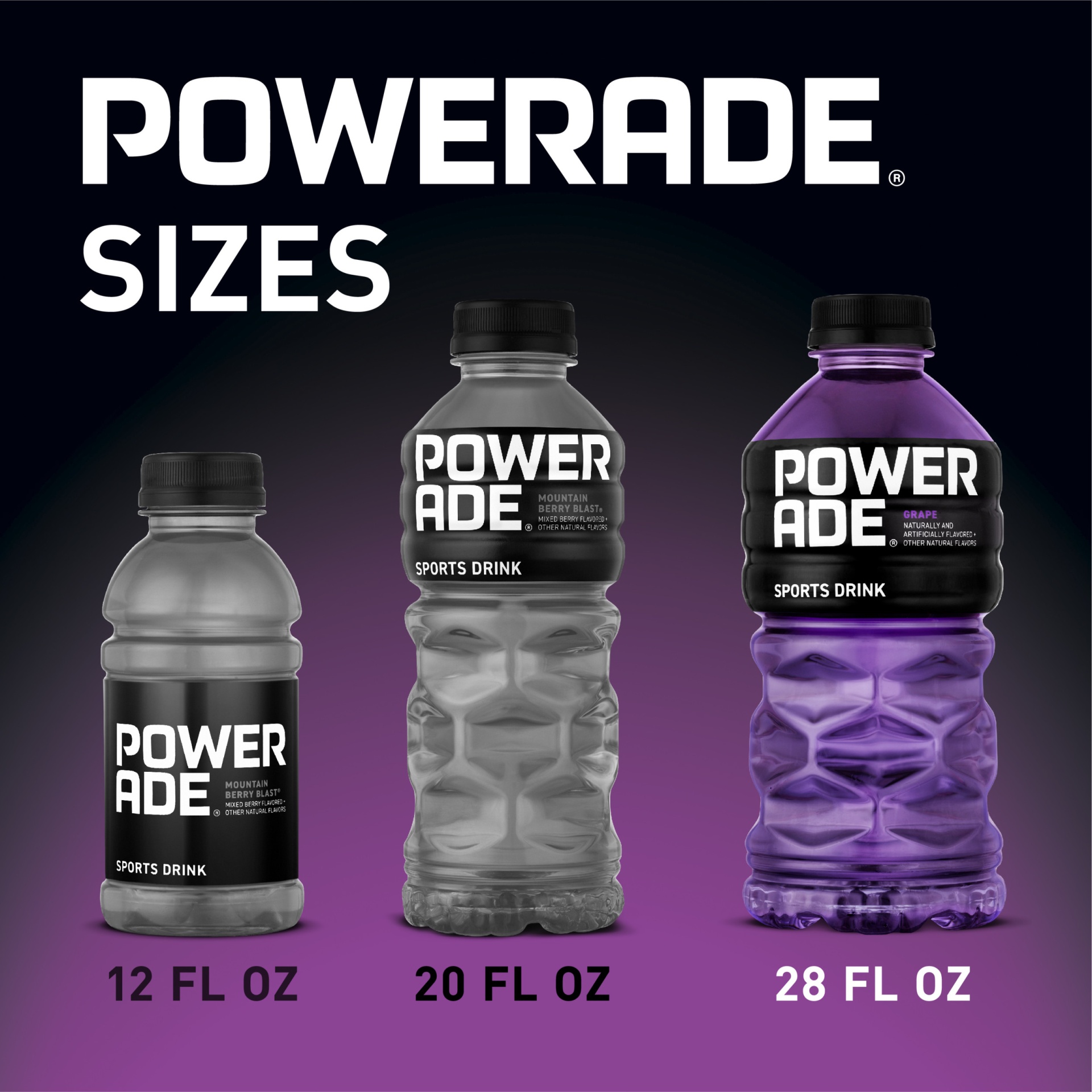 slide 9 of 12, POWERADE Grape Bottle, 28 fl oz, 28 fl oz