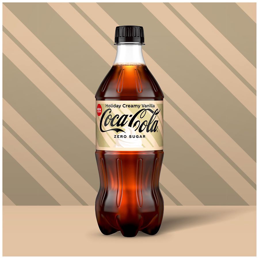 slide 5 of 5, Coca-Cola Zero Sugar Holiday Creamy Vanilla Bottle, 20 fl oz, 20 fl oz