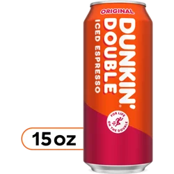 Dunkin' Double Original Iced Espresso Can, 15 Fl Oz