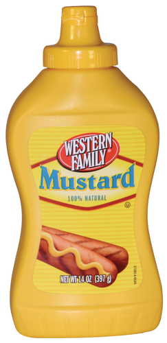 slide 1 of 1, Western Family Mustard Squeeze, 14 oz