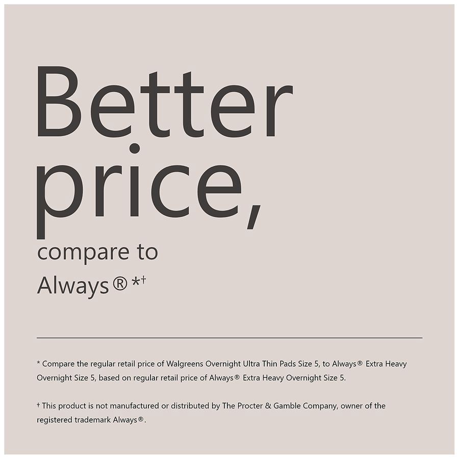 slide 3 of 5, Walgreens Ultra Thin Overnight Pads With Flexi-Wings, 34 ct