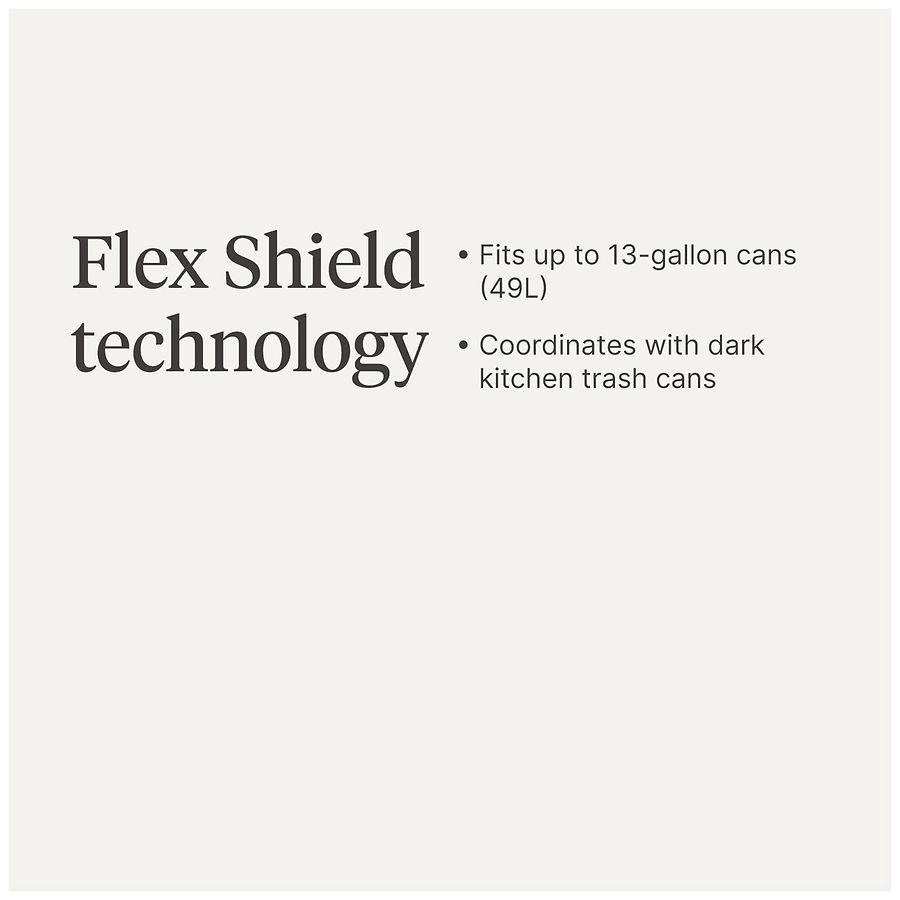 slide 5 of 5, Complete Home Drawstring Flex Shield Kitchen Bags Black, 50 ct