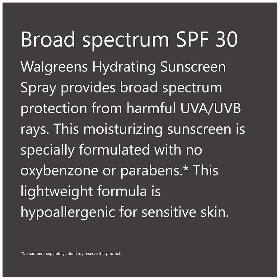 slide 5 of 5, Walgreens SPF 30 Hydrating Sunscreen Continuous Spray, 5.5 oz