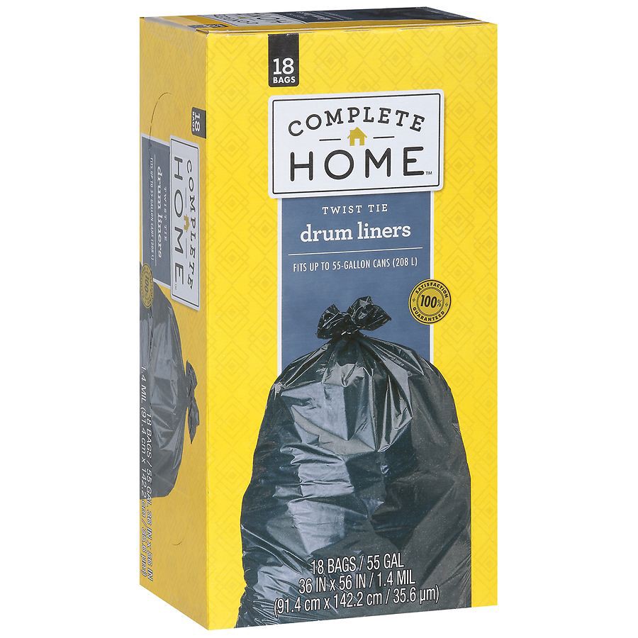 slide 5 of 5, Complete Home Twist Tie Drum Liners, 18 ct