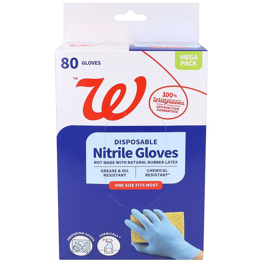 slide 5 of 5, Nice! Disposable Nitrile Glove One Size Fits Most, 80 ct
