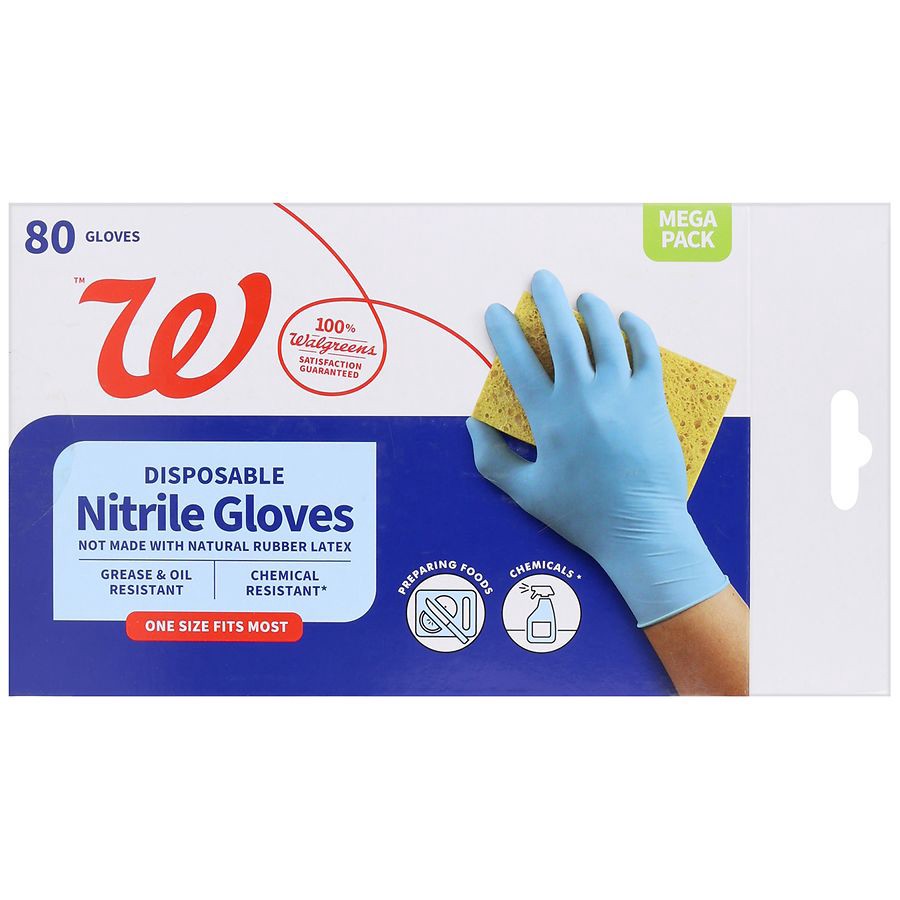 slide 3 of 5, Nice! Disposable Nitrile Glove One Size Fits Most, 80 ct