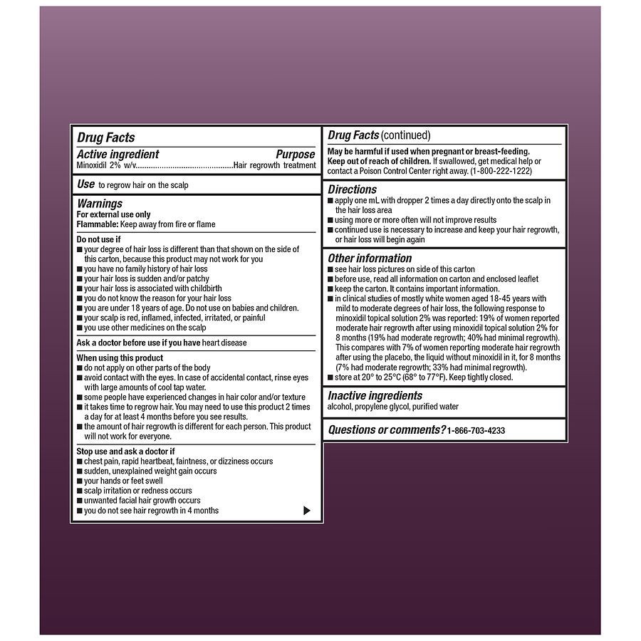 slide 2 of 5, Walgreens Women's Hair Regrowth Treatment, 3 ct; 2 fl oz