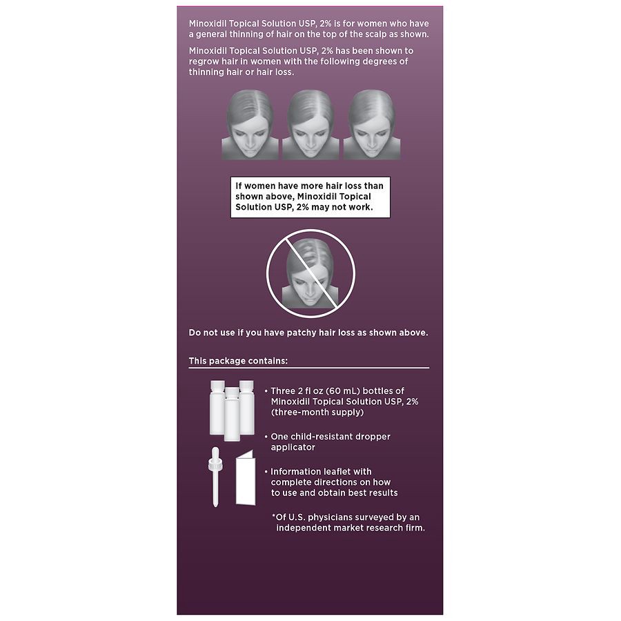 slide 5 of 5, Walgreens Women's Hair Regrowth Treatment, 3 ct; 2 fl oz