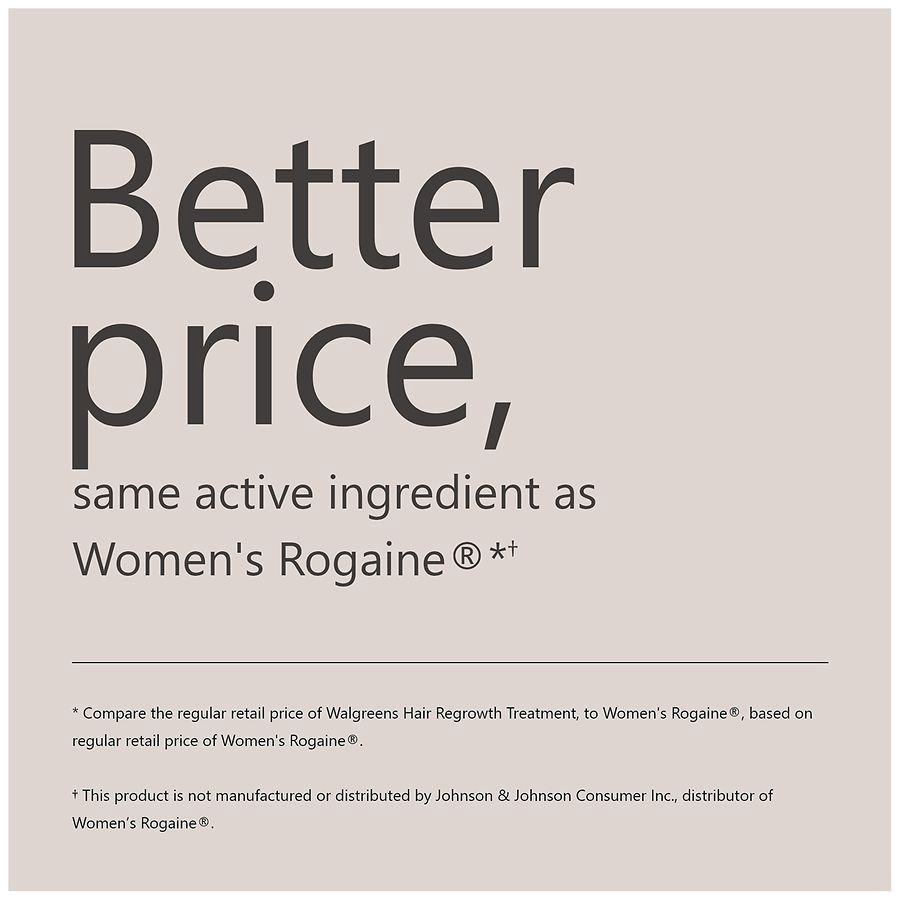 slide 3 of 5, Walgreens Women's Hair Regrowth Treatment, 3 ct; 2 fl oz