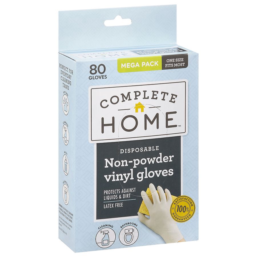 slide 3 of 3, Nice! Disposable Powdered Vinyl Gloves, 80 ct
