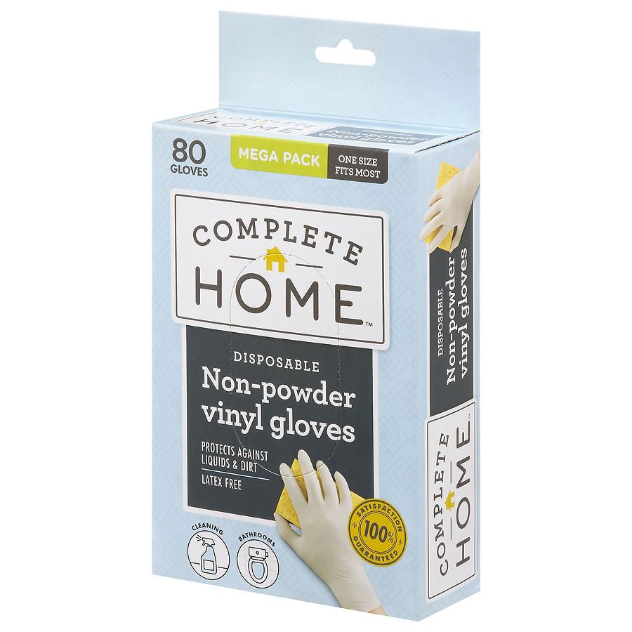 slide 2 of 3, Nice! Disposable Powdered Vinyl Gloves, 80 ct