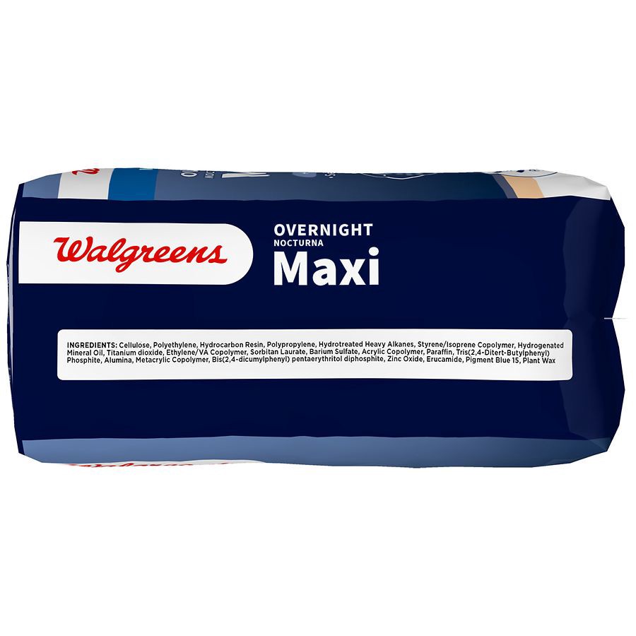slide 2 of 5, Walgreens Overnight Maxi Pads With Flexible Wings, 36 ct