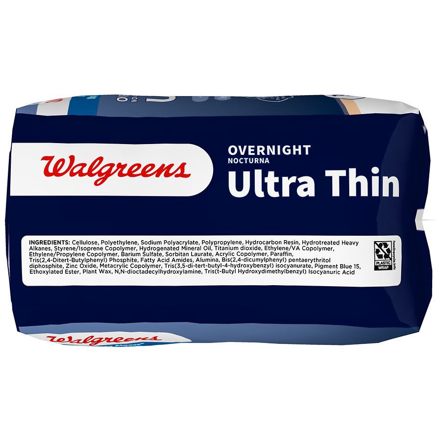 slide 3 of 5, Walgreens Ultra Thin Overnight Pads With Flexible Wings, 38 ct