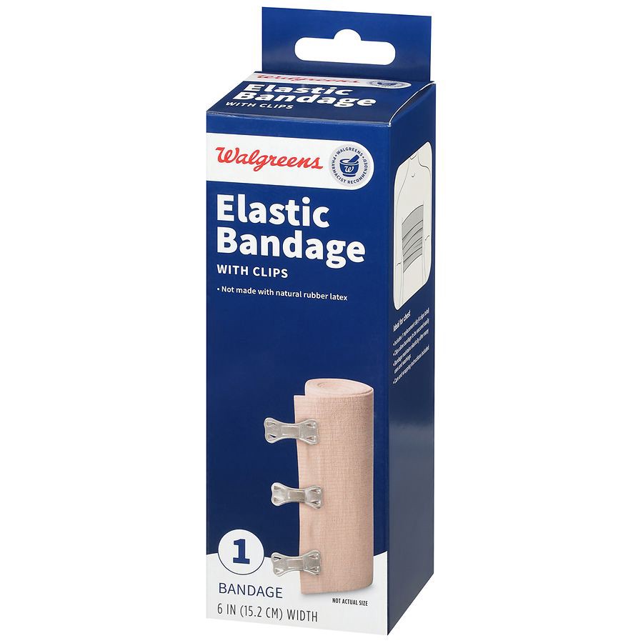 slide 3 of 3, Walgreens Elastic Bandage With Clips 6 Inch, 1 ct