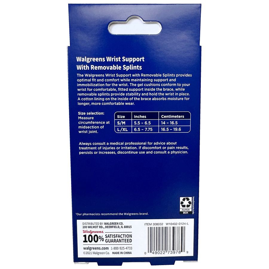 slide 3 of 3, Walgreens Left Wrist Support, 1 ct