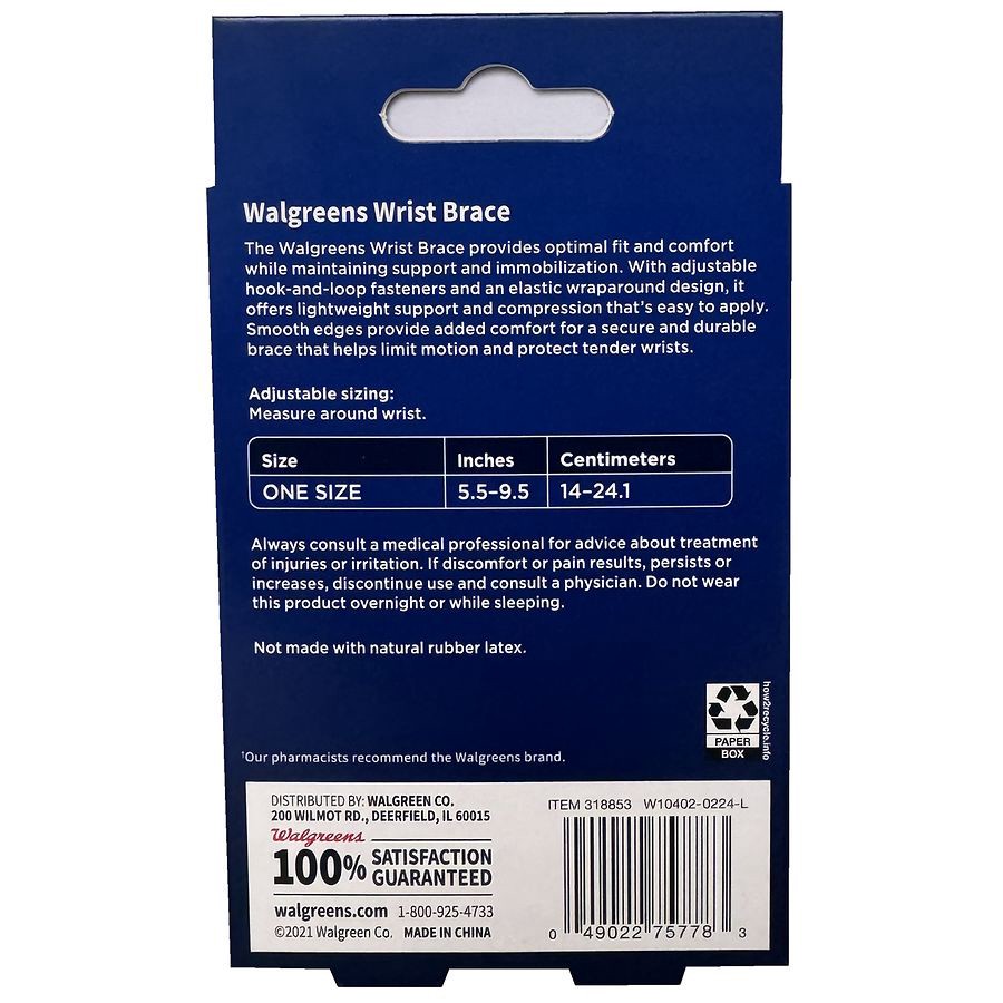 slide 3 of 3, Walgreens Wrist Brace, 1 ct