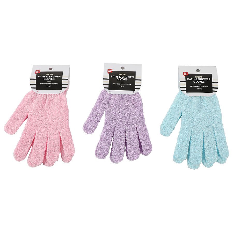 slide 3 of 4, Walgreens Beauty Mesh Bath & Shower Gloves, 1 ct