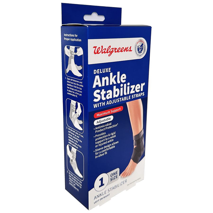 slide 3 of 3, Walgreens Deluxe Adjustable Ankle Stabilizer, 1 ct