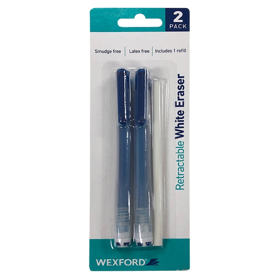 slide 1 of 1, Wexford Retractable Eraser, 2 ct