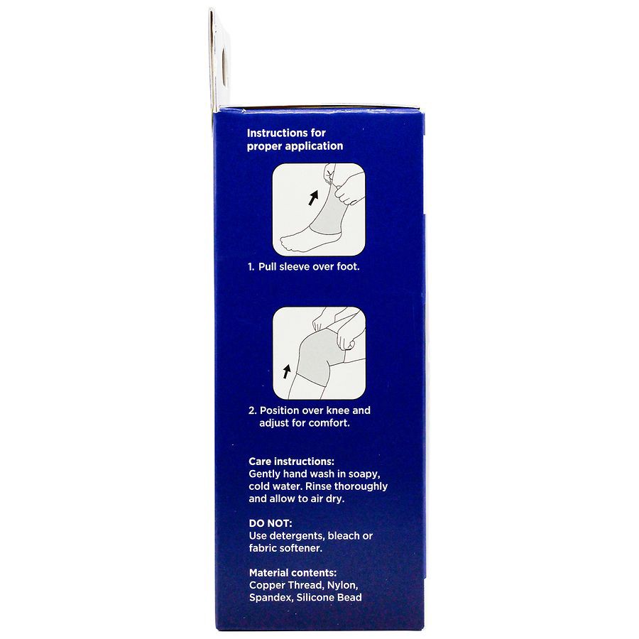 slide 4 of 4, Walgreens M/L Copper-Infused Fabric Compression Knee Sleeve, MED/LG