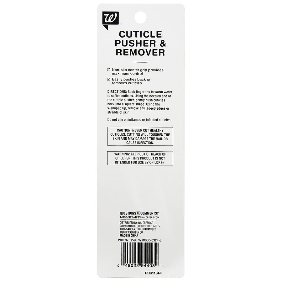 slide 2 of 3, Walgreens Cuticle Pusher & Remover, 1 ct