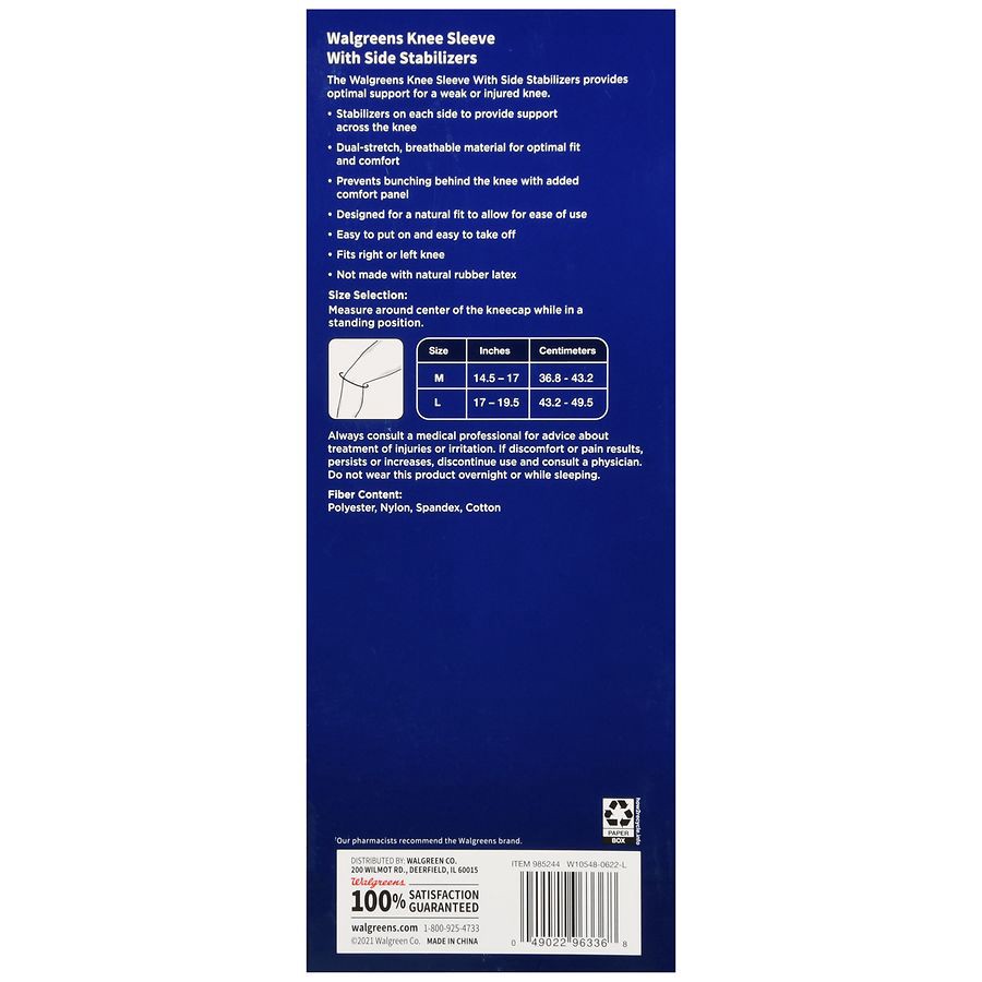 slide 4 of 5, Walgreens Large Knee Sleeve, 1 ct
