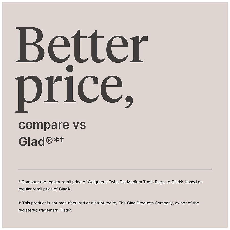 slide 5 of 5, Complete Home Twist Tie Trash Bags Medium, White, 18 ct