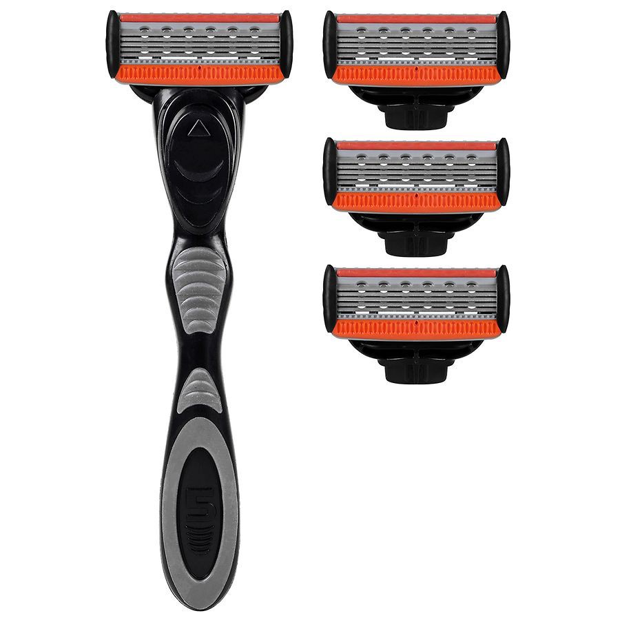 slide 4 of 5, Walgreens Men's 5 Blade Crossover Disposable Razor, 4 ct