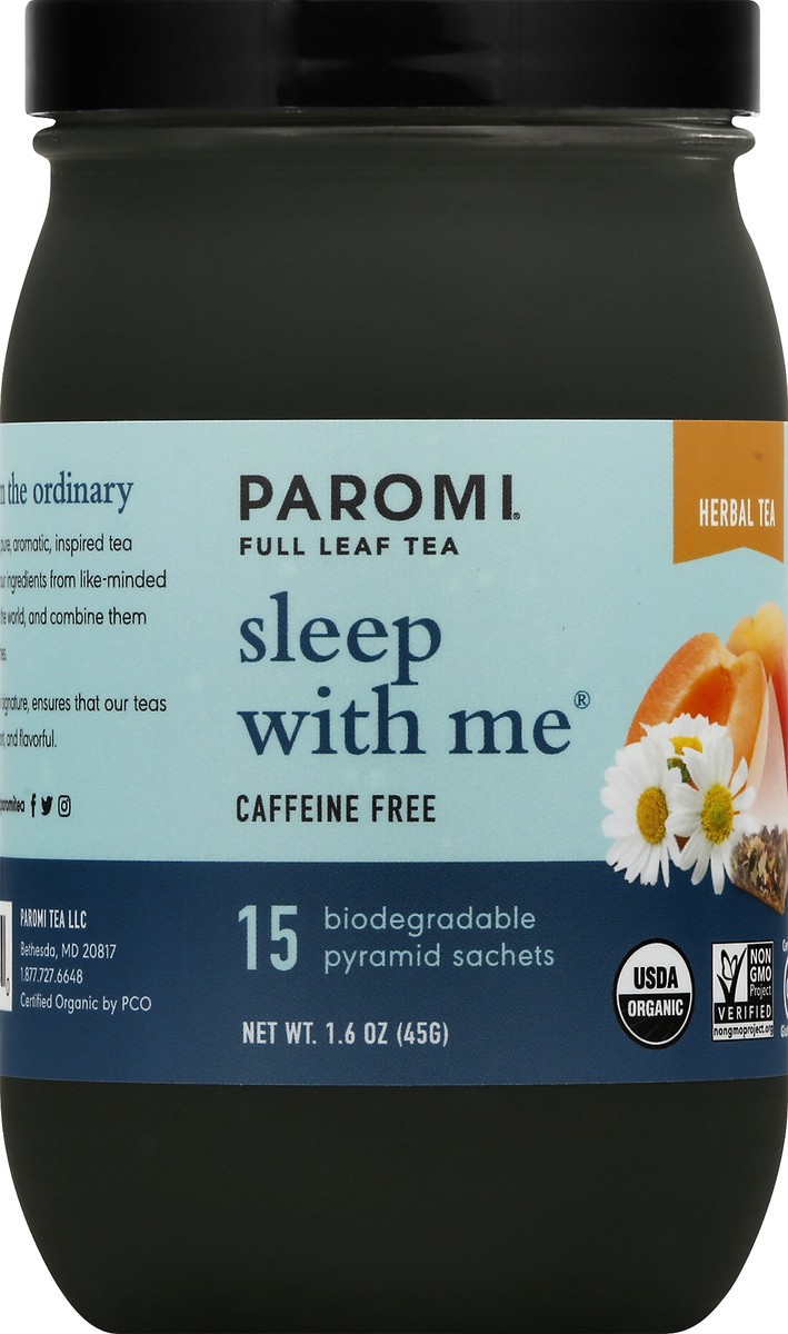 slide 6 of 11, Paromi Sleep with Me Caffeine Free Pyramid Sachets Herbal Tea - 15 ct, 15 ct