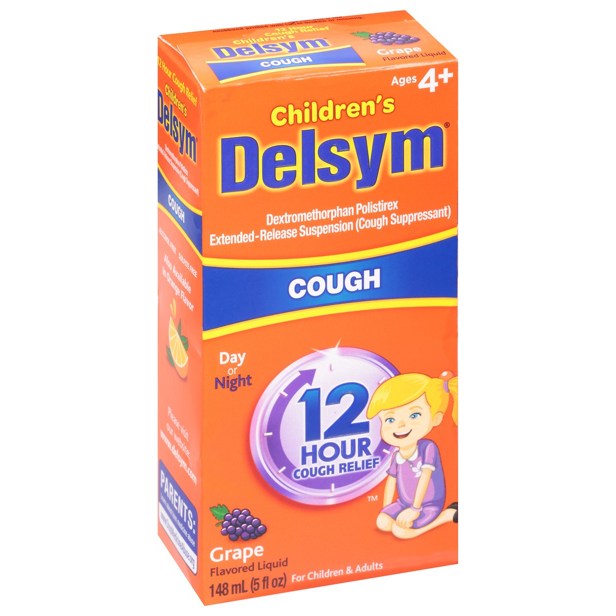 slide 7 of 9, Delsym Childrens Grape Cough Relief Liquid - 5 Fl. Oz., 5 fl oz