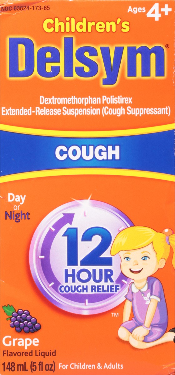 slide 6 of 9, Delsym Childrens Grape Cough Relief Liquid - 5 Fl. Oz., 5 fl oz