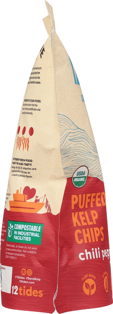 slide 9 of 12, 12 Tides Organic Chili Pepper Puffed Kelp Chips 2 oz, 2 oz
