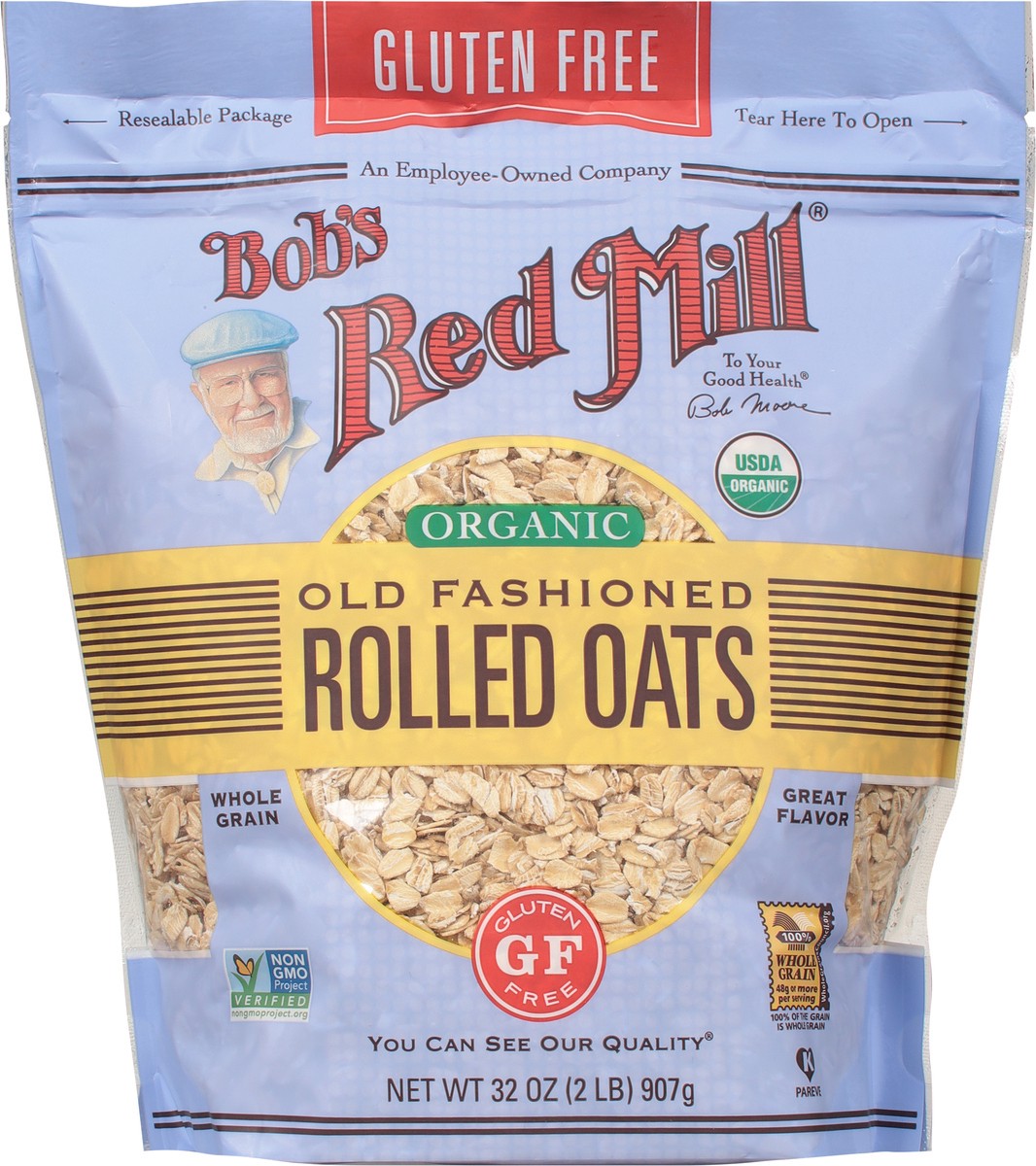 slide 6 of 9, Bob's Red Mill Organic Old Fashioned Rolled Oats 32 oz, 32 oz