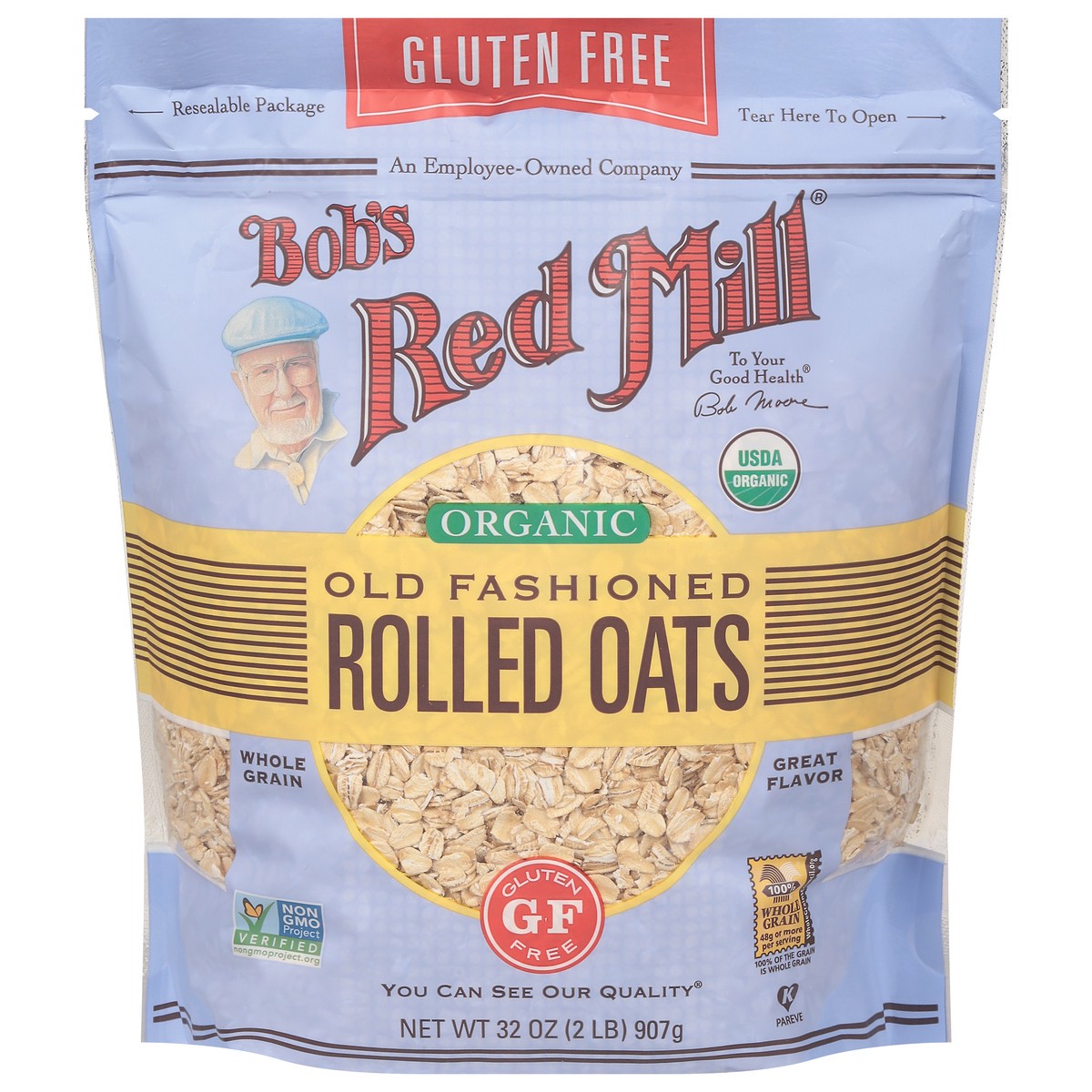 slide 1 of 9, Bob's Red Mill Organic Old Fashioned Rolled Oats 32 oz, 32 oz