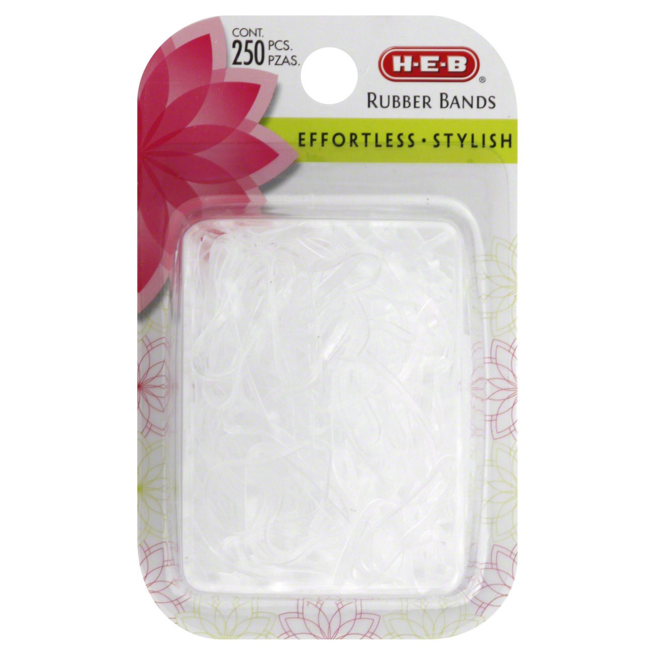 slide 1 of 1, H-E-B Clear Polyband Hair Elastics, 250 ct