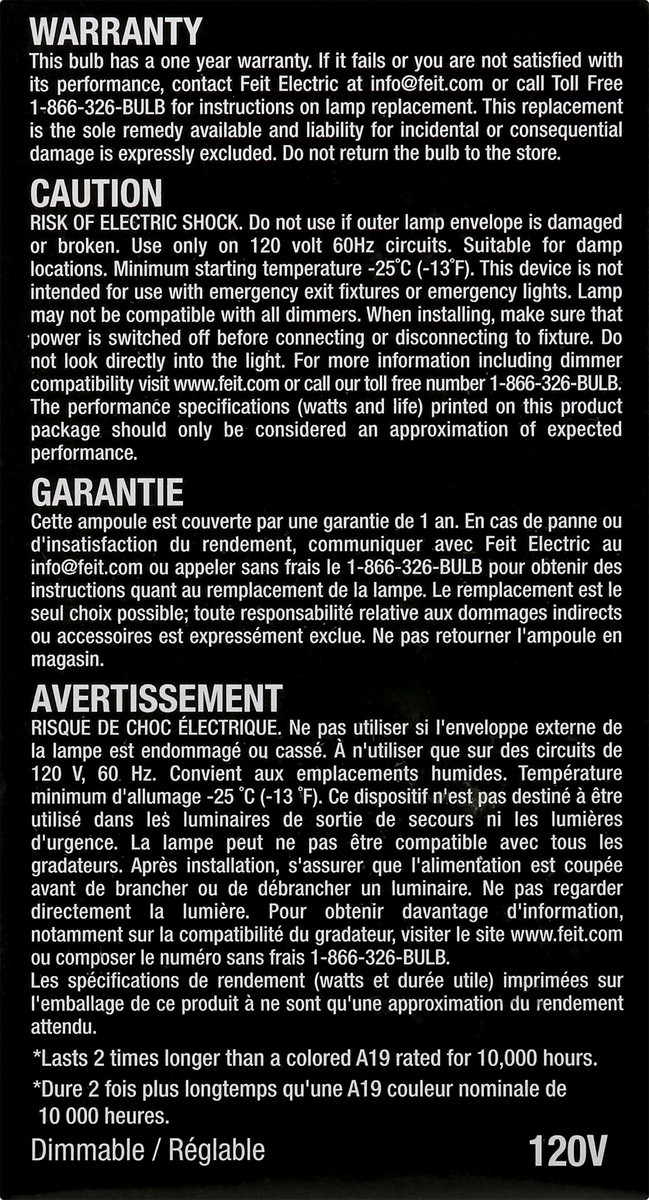 slide 2 of 9, Feit Electric Light Bulbs 1 ea, 1 ct