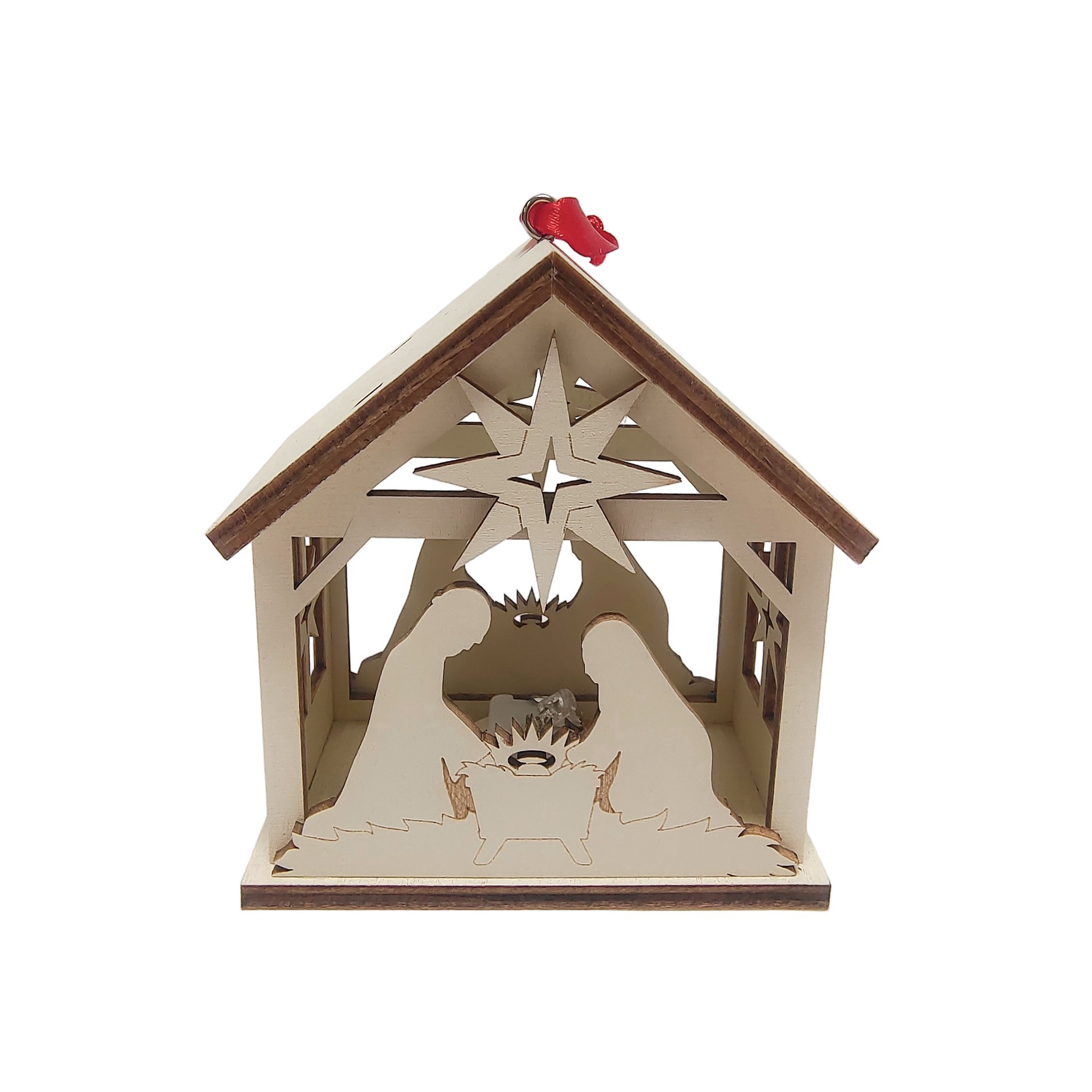 slide 3 of 3, 3.75" Unfinished Nativity Scene Diy Led Ornament By Make Market, 3.75 in x 2 in x 3.74 in