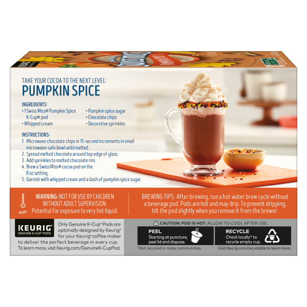 slide 5 of 17, Swiss Miss Pumpkin Spice Hot Cocoa, Single Serve Keurig K-Cup Pods, Hot Cocoa- 10 ct, 10 ct