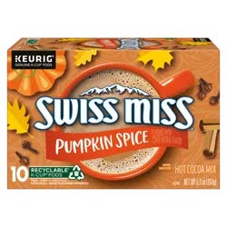 Swiss Miss Pumpkin Spice Hot Cocoa, Single Serve Keurig K-Cup Pods, Hot Cocoa- 10 ct