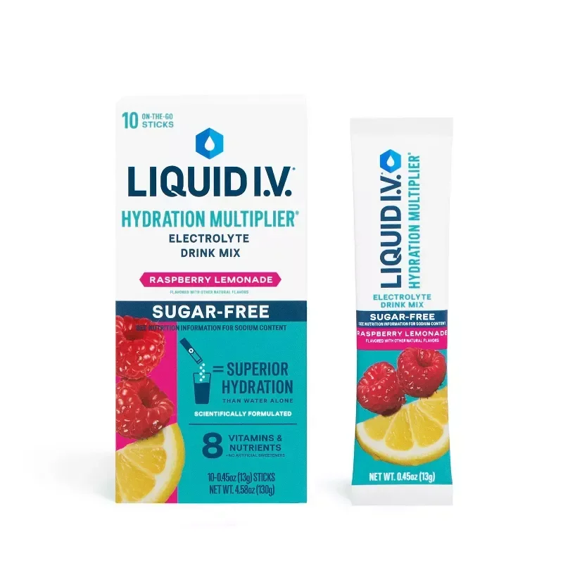slide 1 of 7, Liquid I.V. Hydration Multiplier Sugar-Free Raspberry Lemonade, 10 Ct, 0.45 oz