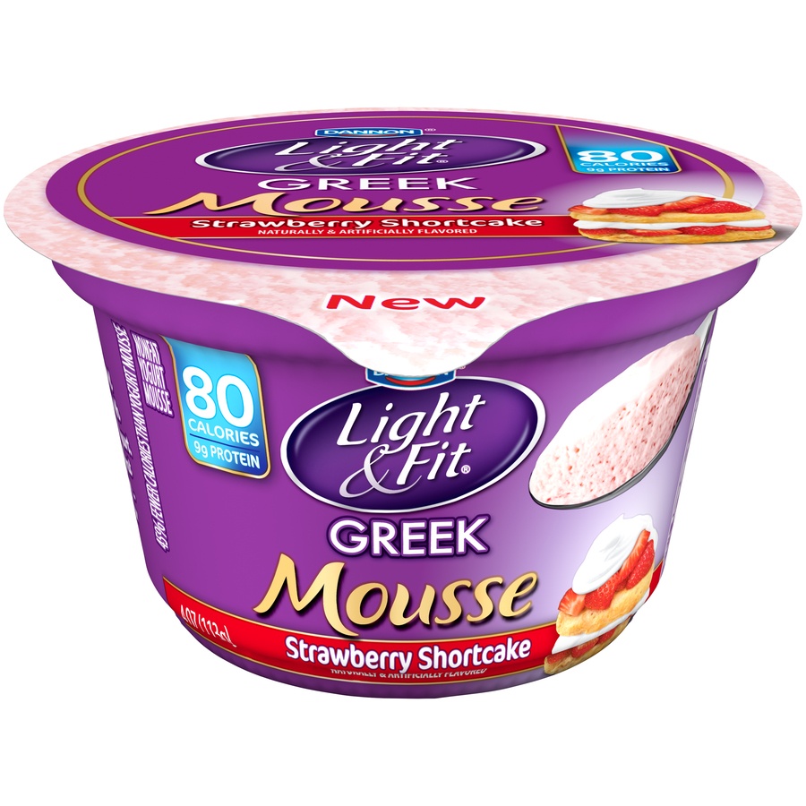 slide 1 of 2, Dannon Light & Fit Cherry Cheesecake Greek Mousse Yogurt, 4 oz