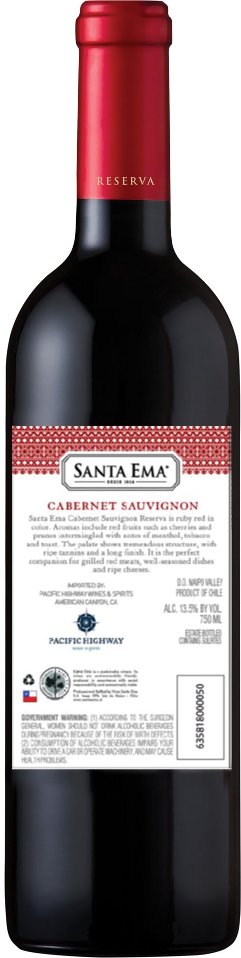 slide 4 of 5, Santa Ema Reserva Cabernet Sauvignon Cabernet Sauvignon, 750 ml, 750 ml